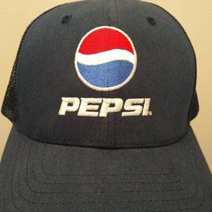 Pepsi Cola Logo Adjustable Trucker Hat Dad Cap Snapback Mesh Blue ~NEW~ Magic.